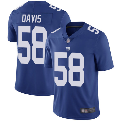 Men New York Giants #58 Tae Davis Royal Blue Team Color Vapor Untouchable Limited Player Football NFL Jersey